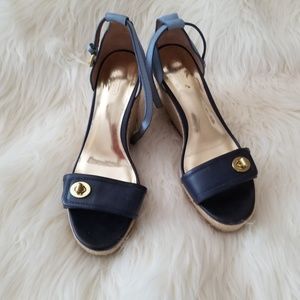 COACH Wedge Sandals Colorblock Size 8.5